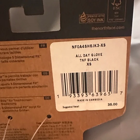 The North Face All-Day Gloves - Dark Gray Sz XS - Picture 5 of 5